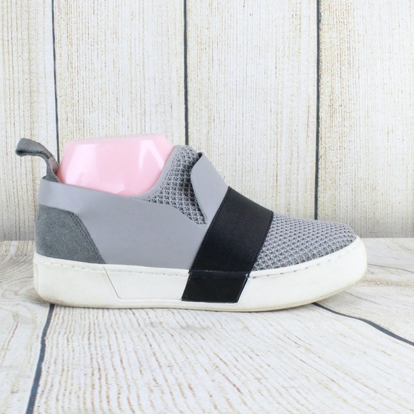 Daphne Shoes - Daphne Casual Slip On Sneakers Gray Black Size 7